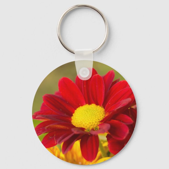 Red Daisy Keychain (Front)