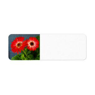 Red daisy label