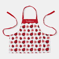 Red Daisy Ladybug Pattern Personalized