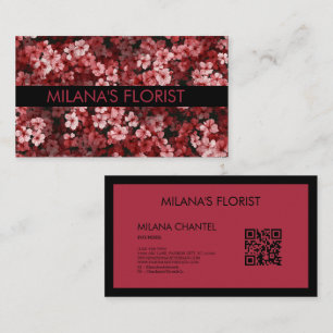 Red Daisy Modern Trendy Flower Florist Business Card