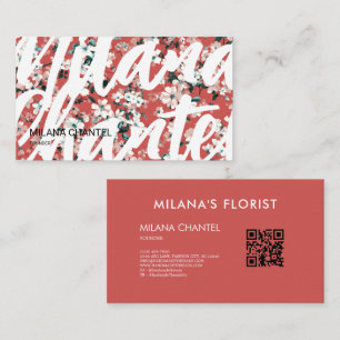 Red Daisy Modern Trendy Flower Florist  Business Card