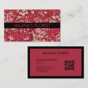 Red Daisy Modern Trendy Flower Florist Business Card