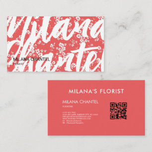 Red Daisy Modern Trendy Flower Florist  Business Card