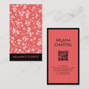 Red Daisy Modern Trendy Flower Florist Business Card