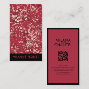 Red Daisy Modern Trendy Flower Florist  Business Card
