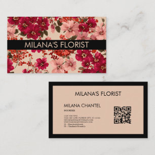 Red Daisy Modern Trendy Flower Florist  Business Card