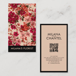 Red Daisy Modern Trendy Flower Florist Business Card