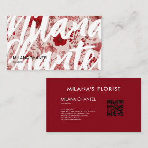 Red Daisy Modern Trendy Flower Florist  Business Card