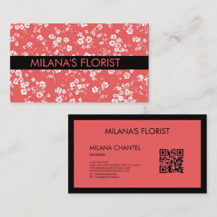 Red Daisy Modern Trendy Flower Florist Business Card