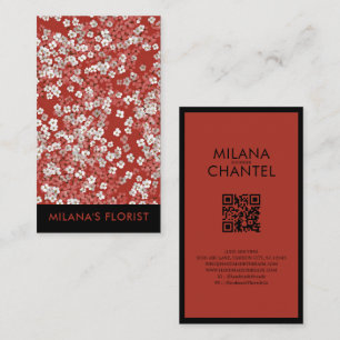 Red Daisy Modern Trendy Flower Florist Business Card