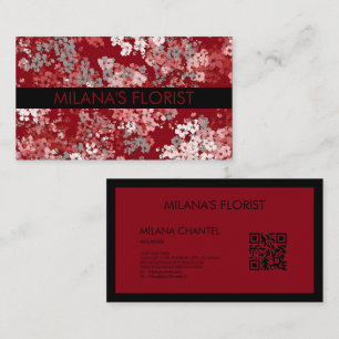 Red Daisy Modern Trendy Flower Florist Business Card