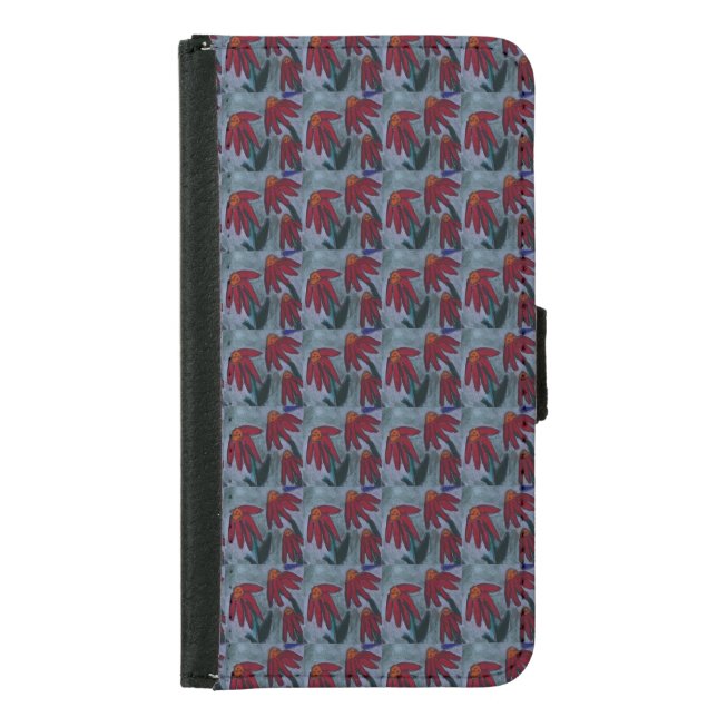 Red Daisy  Samsung Galaxy Wallet Case (Front)