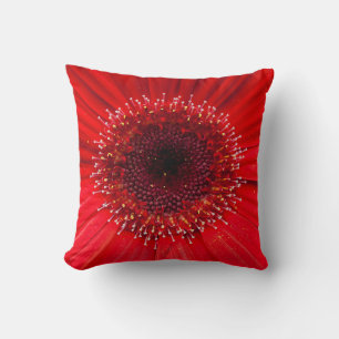 Red Daisy Throw Pillow