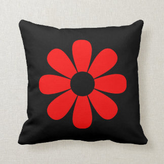 Red Daisy Throw Pillow