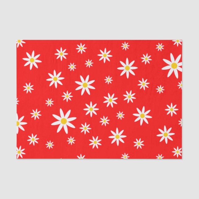 Red Daisy Tissue Paper (Front)
