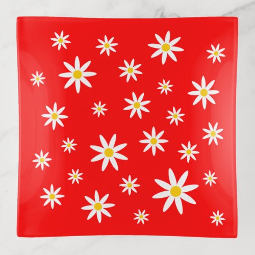 Red Daisy Trinket Tray