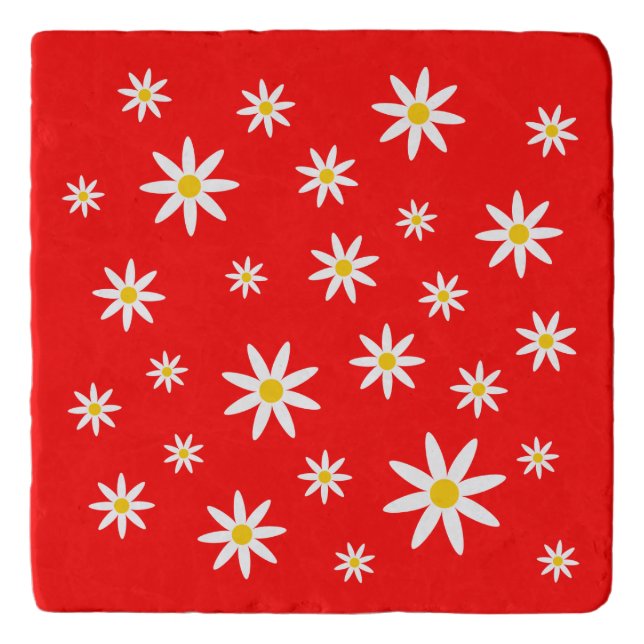 Red Daisy Trivet (Front)