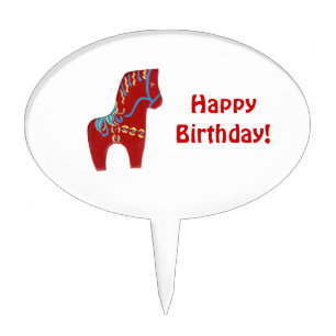 Red Dala Birthday Cake Pick