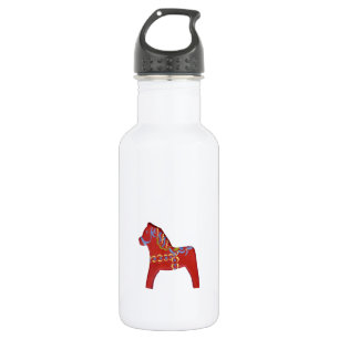 Red Dala Horse # 1 Stainless Steel Water Bottle