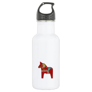 Red Dala Horse # 2 Water Bottle