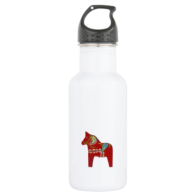 Red Dala Horse # 2  Water Bottle (Front)