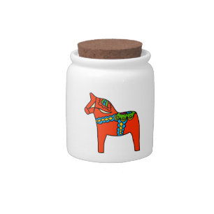 Red Dala Horse Candy Jar