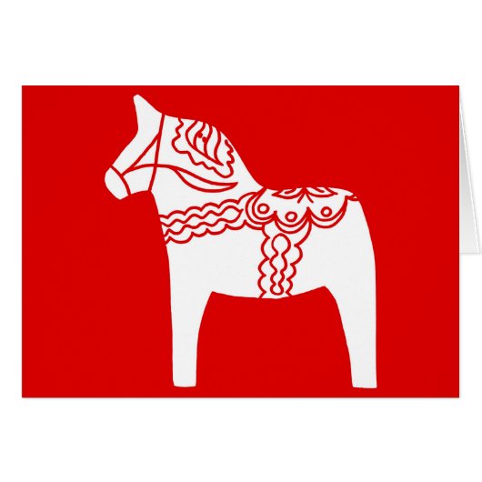 Red Dala Horse Cards (Front Horizontal)