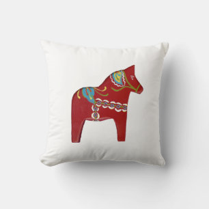 Red Dala Horse Design # 14 Pillow