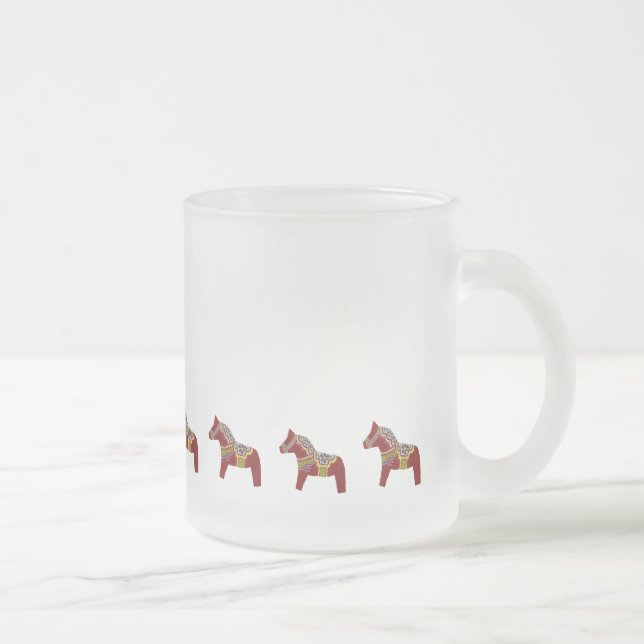Red Dala Horse Hot Cider Frosted Mug (Right)