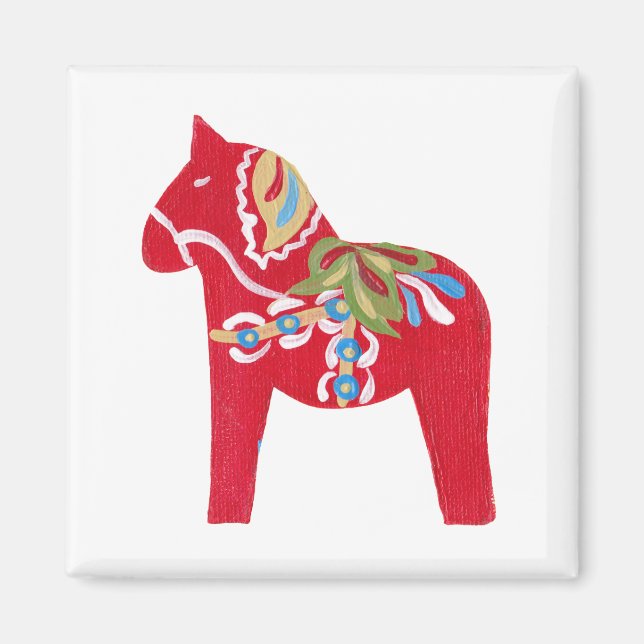Red Dala horse Magnet (Front)