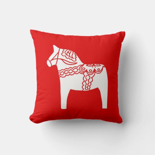Red Dala Horse Pillow