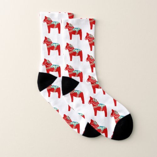 Red Dala Horse Socks