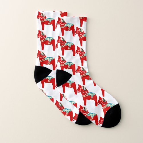 Red Dala Horse Socks