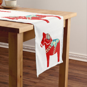 Red Dala Horse Table Runner