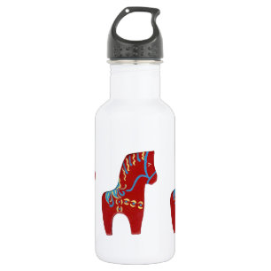 Red Dala Horse Water Bottle
