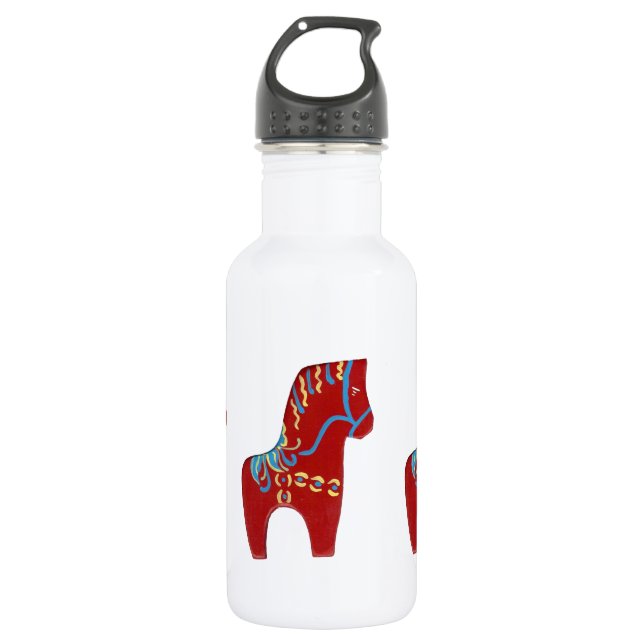 Red Dala Horse Water Bottle (Front)