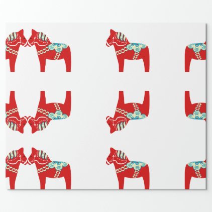 Red Dala Horse Wrapping Paper