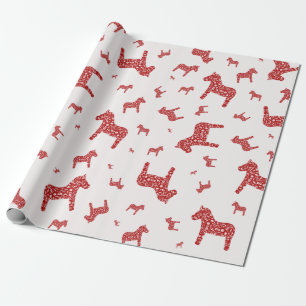 Red Dala Horse Wrapping Paper