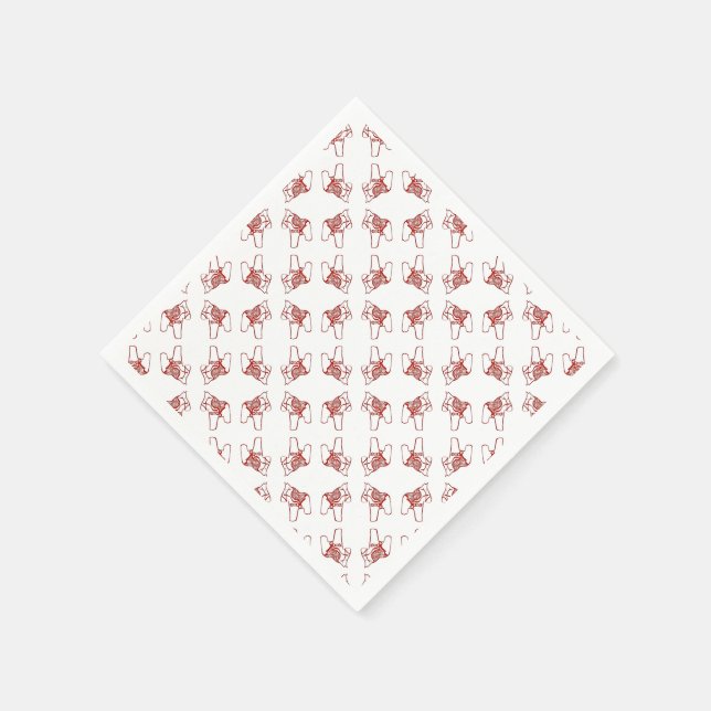 Red Dala Horses Napkins (Corner)