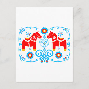Red Dala Horses Postcard