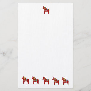 Red Dala Horses Stationery