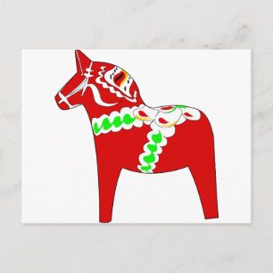 Red Dalarna Horse Postcard
