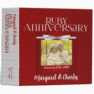 Red Damask 40th Ruby Anniversary Photo Binder
