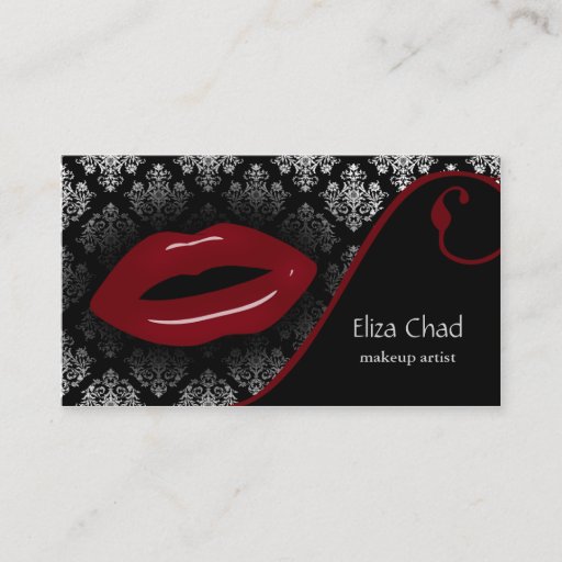 Customizable hot red Makeup artist Business Cards