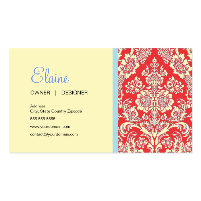 Red Damask Business Card