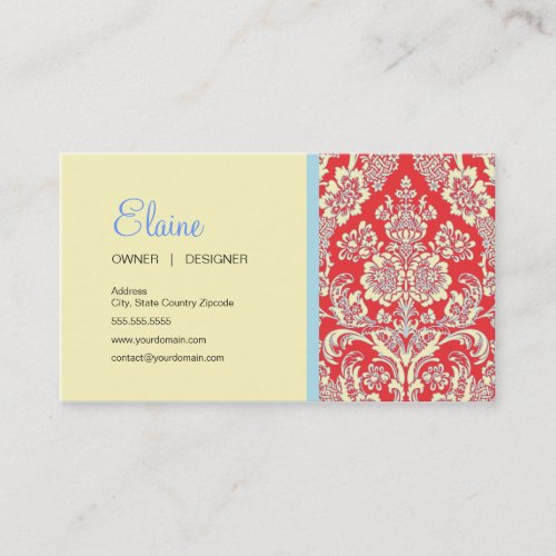 Red Damask Business Card