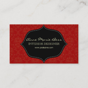 Red Damask business cards