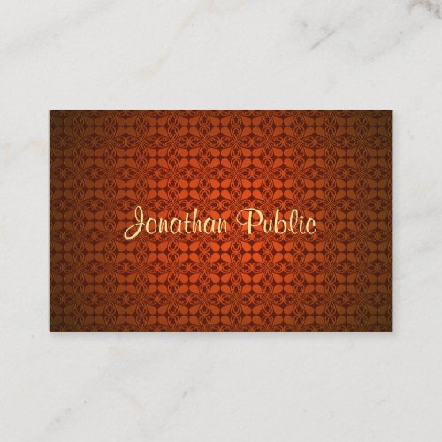 Red Damask Elegant Calligraphy Name Text Template Business Card