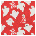 red damask ghost halloween paranormal apparition fabric