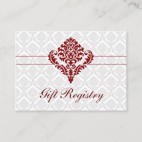 red  damask Gift registry  Cards Business Card Templates